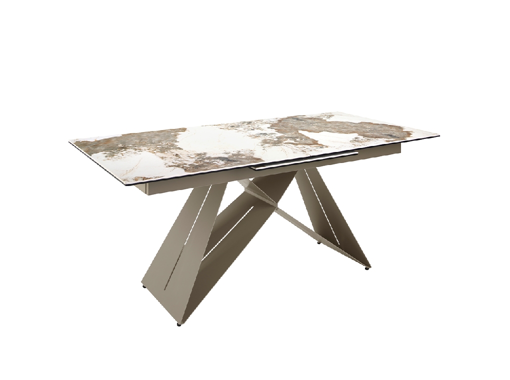 Mesa comedor extensible rectangular mármol porcelánico