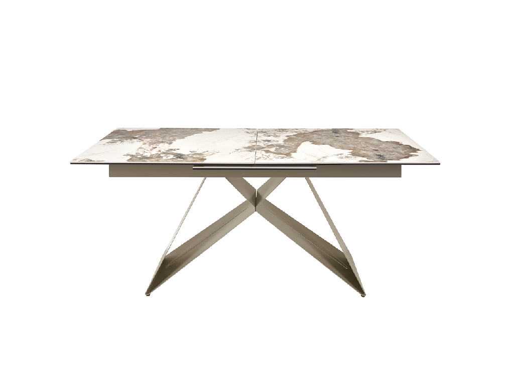 Rectangular porcelain marble extending dining table