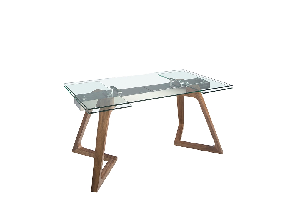 Mesa comedor extensible rectangular cristal templado