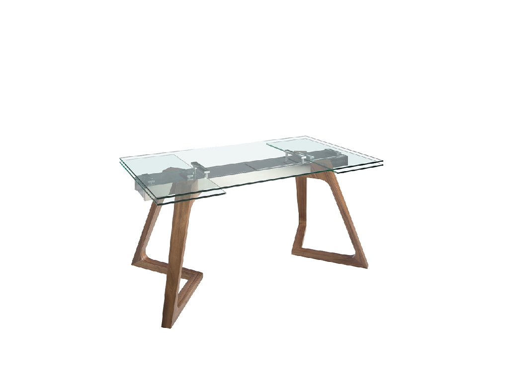 Mesa comedor extensible rectangular cristal templado