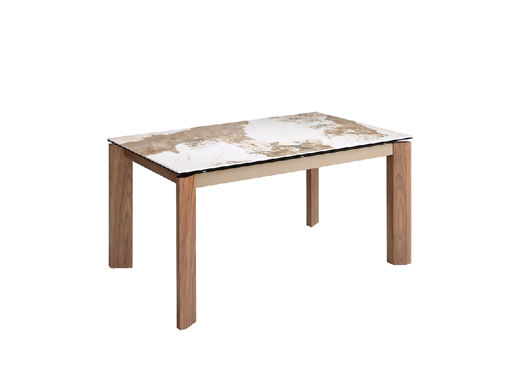 Rectangular porcelain marble extending dining table