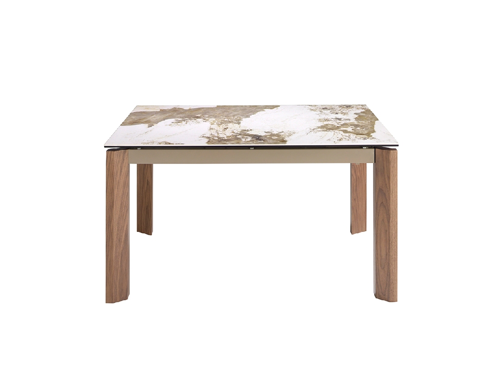 Rectangular porcelain marble extending dining table