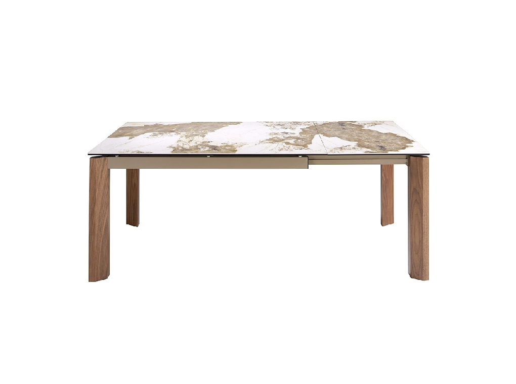 Rectangular porcelain marble extending dining table