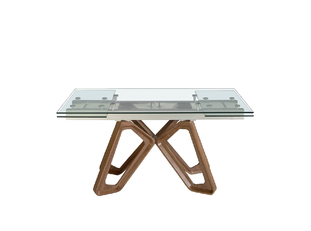 Mesa comedor extensible rectangular cristal templado