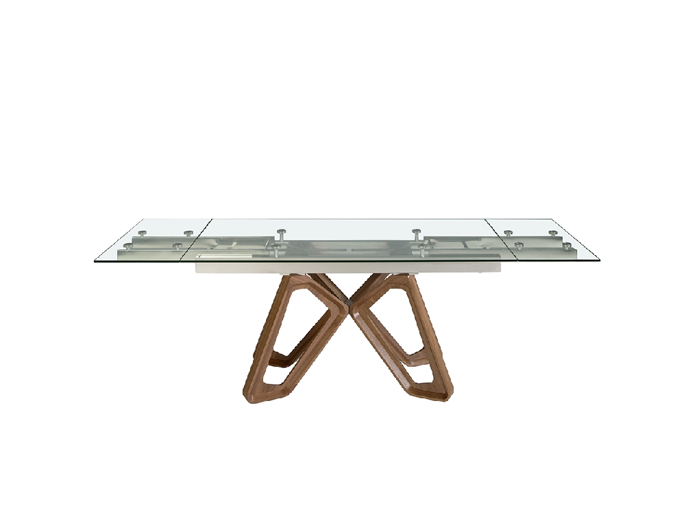 Mesa comedor extensible rectangular cristal templado