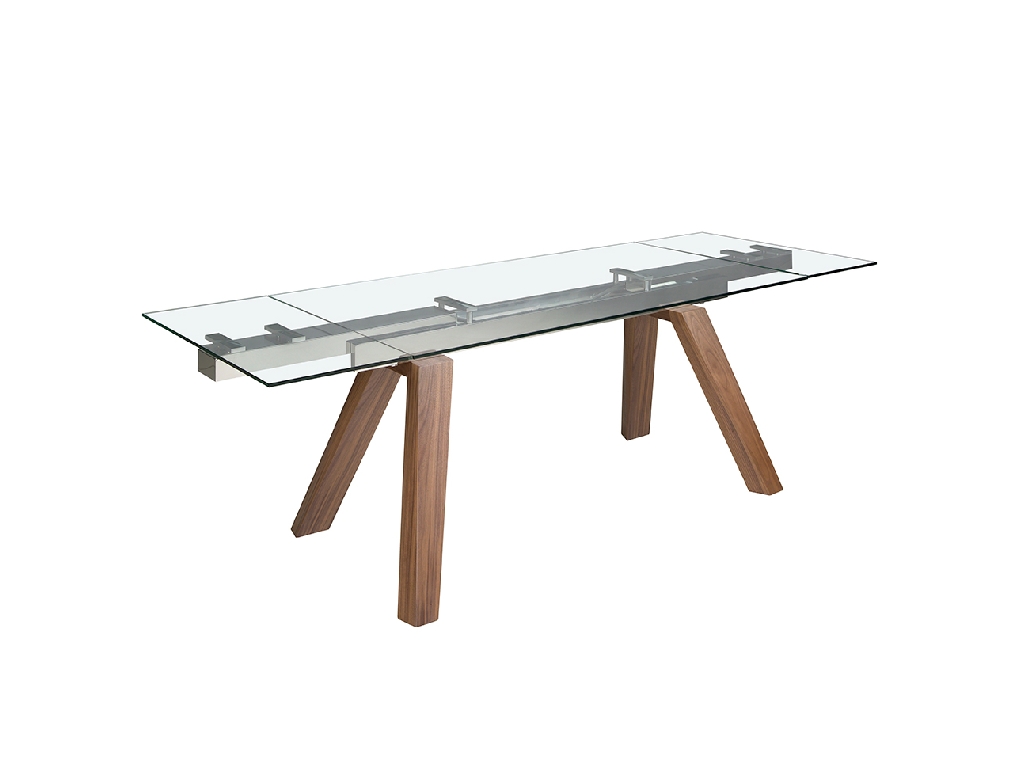 Mesa comedor extensible rectangular cristal templado