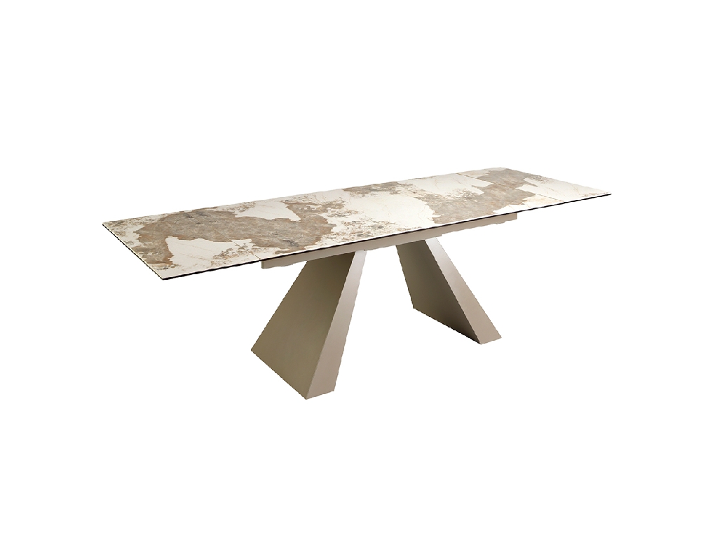 Mesa comedor extensible rectangular mármol porcelánico