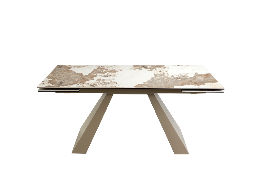 Rectangular porcelain marble extending dining table