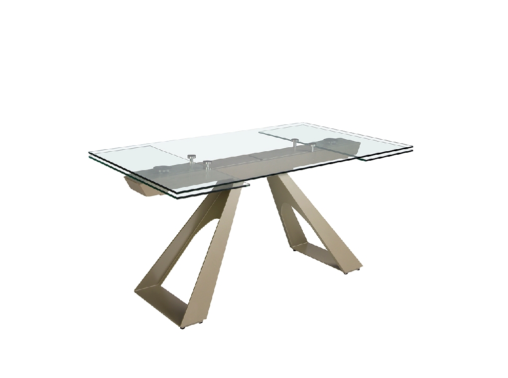 Mesa comedor extensible rectangular cristal templado