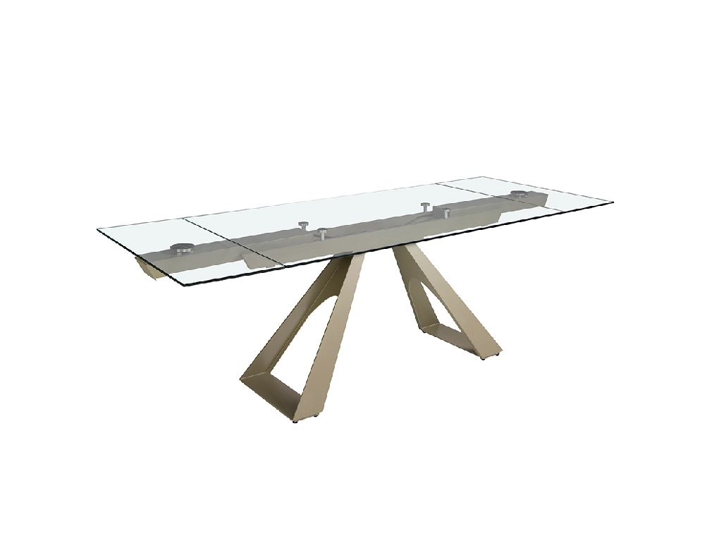 Mesa comedor extensible rectangular cristal templado