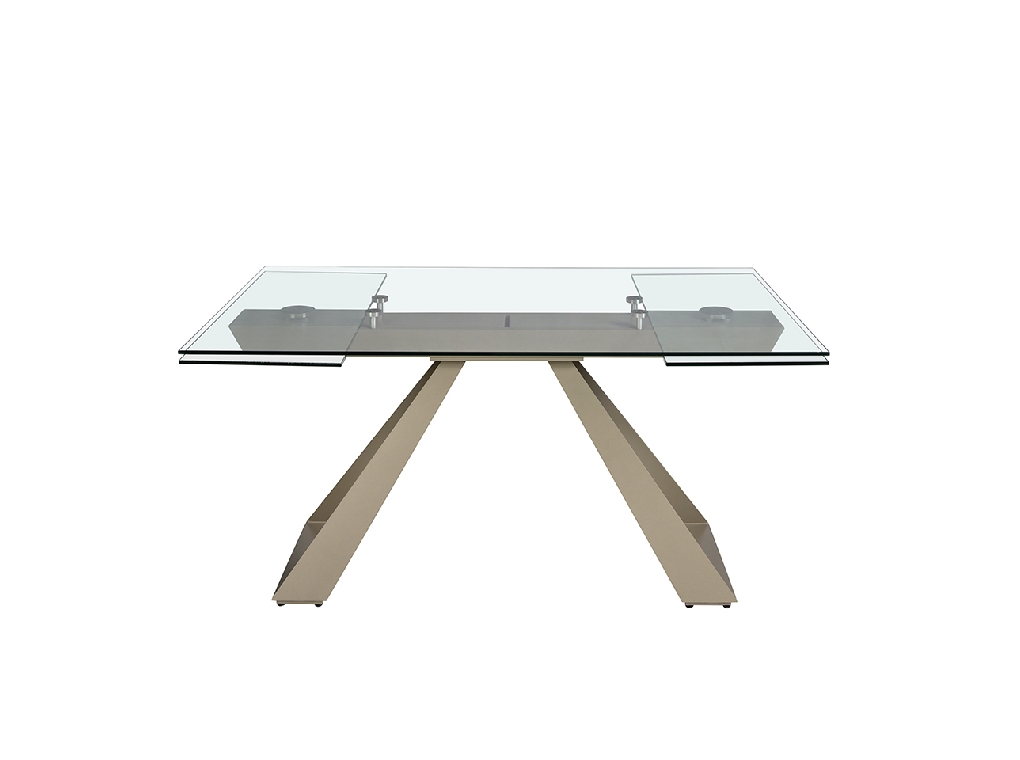 Mesa comedor extensible rectangular cristal templado