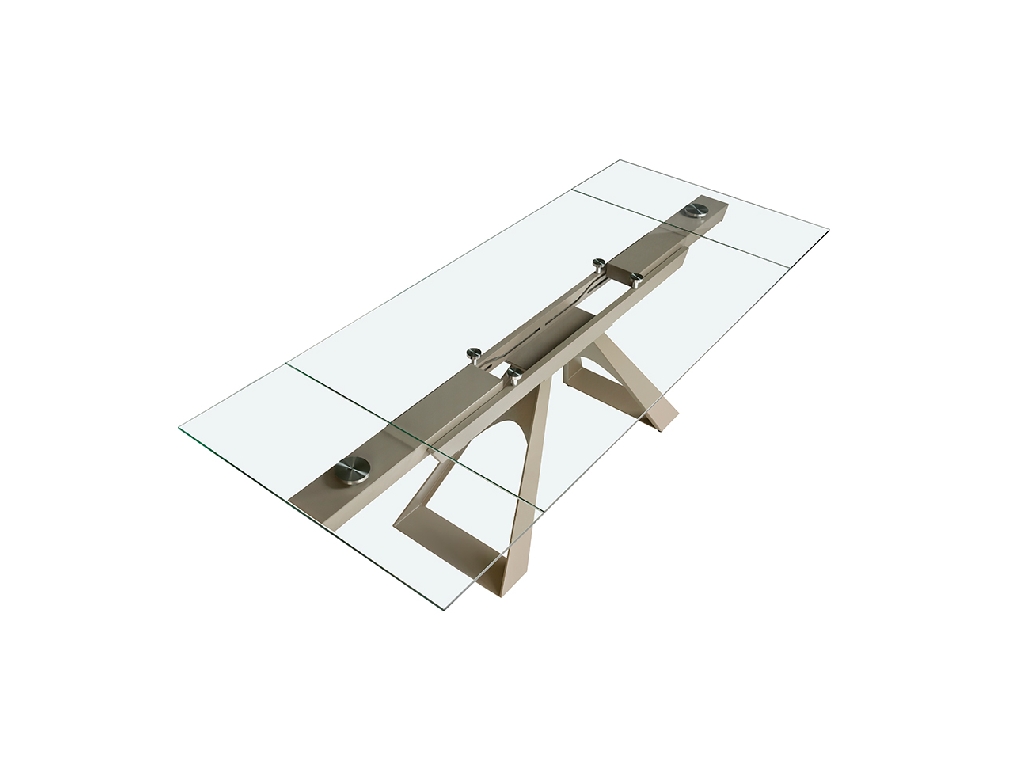 Mesa comedor extensible rectangular cristal templado