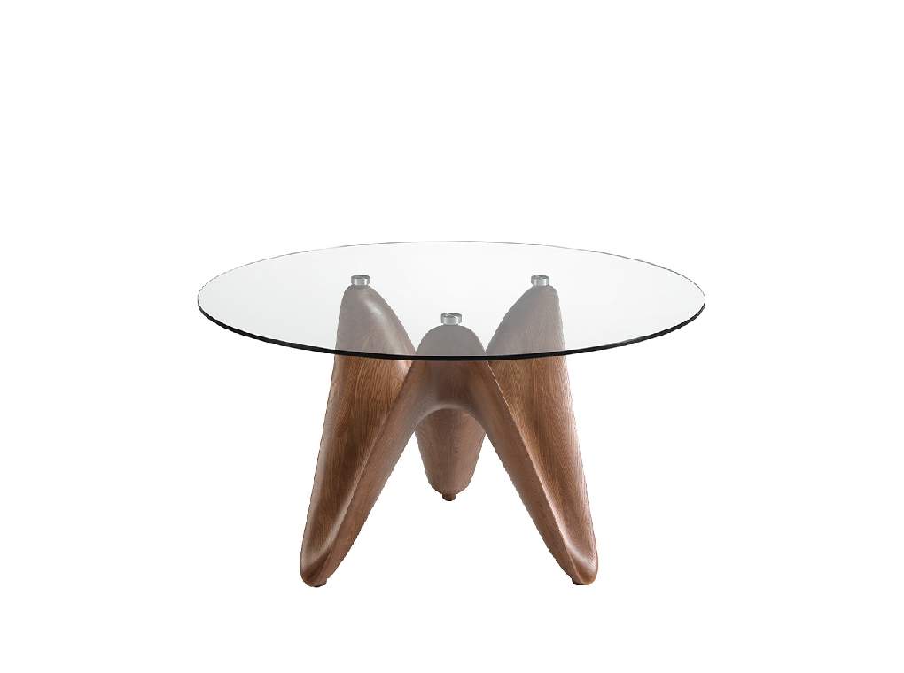 Round tempered glass dining table