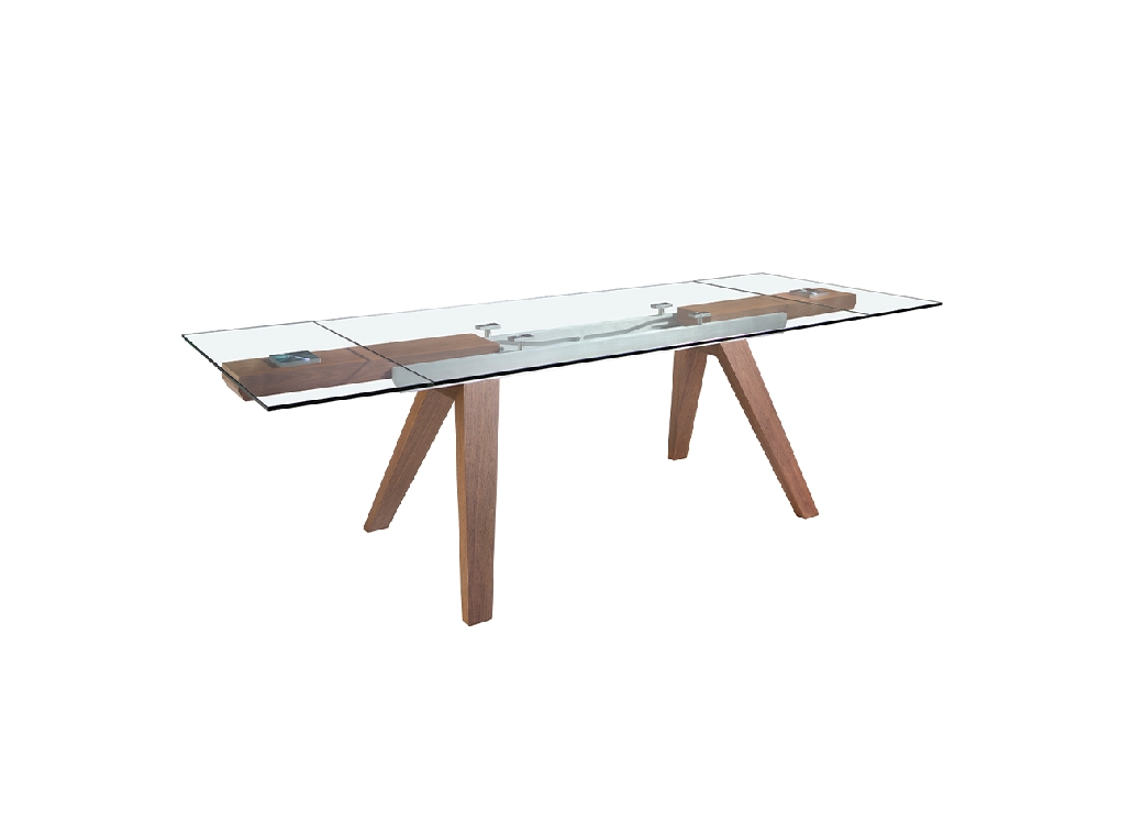 Mesa comedor extensible rectangular cristal templado