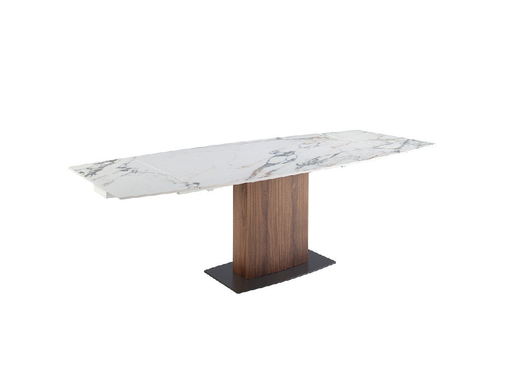 Oval Barrel porcelain marble extending dining table