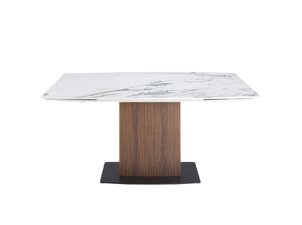 Oval Barrel porcelain marble extending dining table