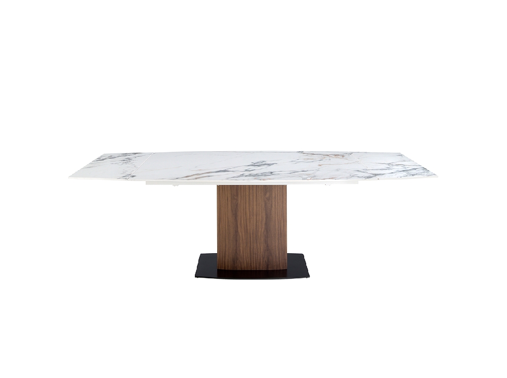 Oval Barrel porcelain marble extending dining table