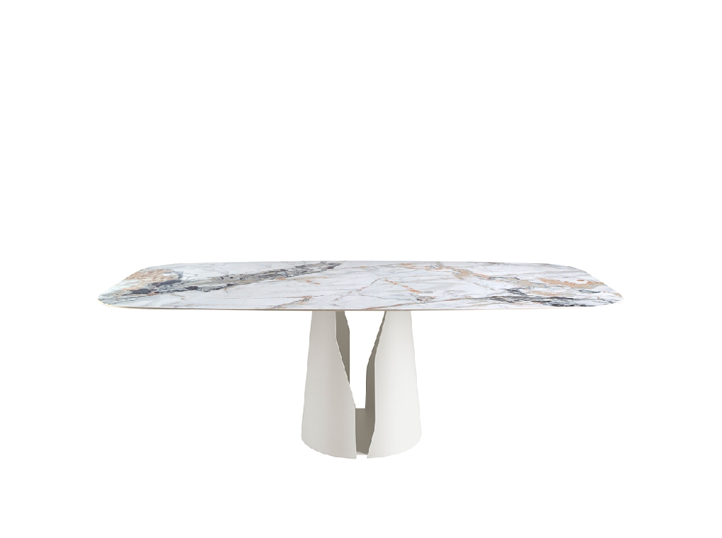 Oval Barrel porcelain marble dining table