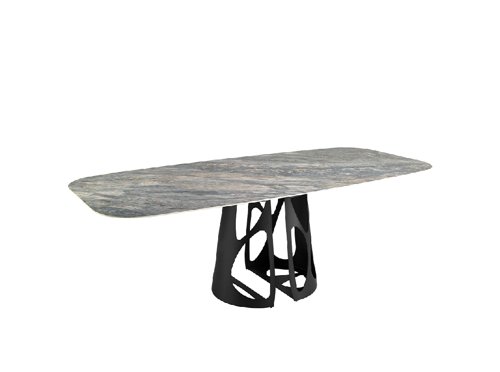 Oval Barrel porcelain marble dining table