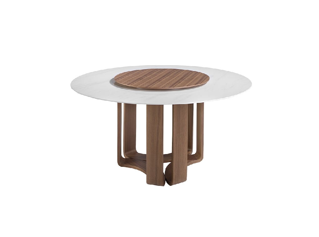 Round porcelain marble dining table