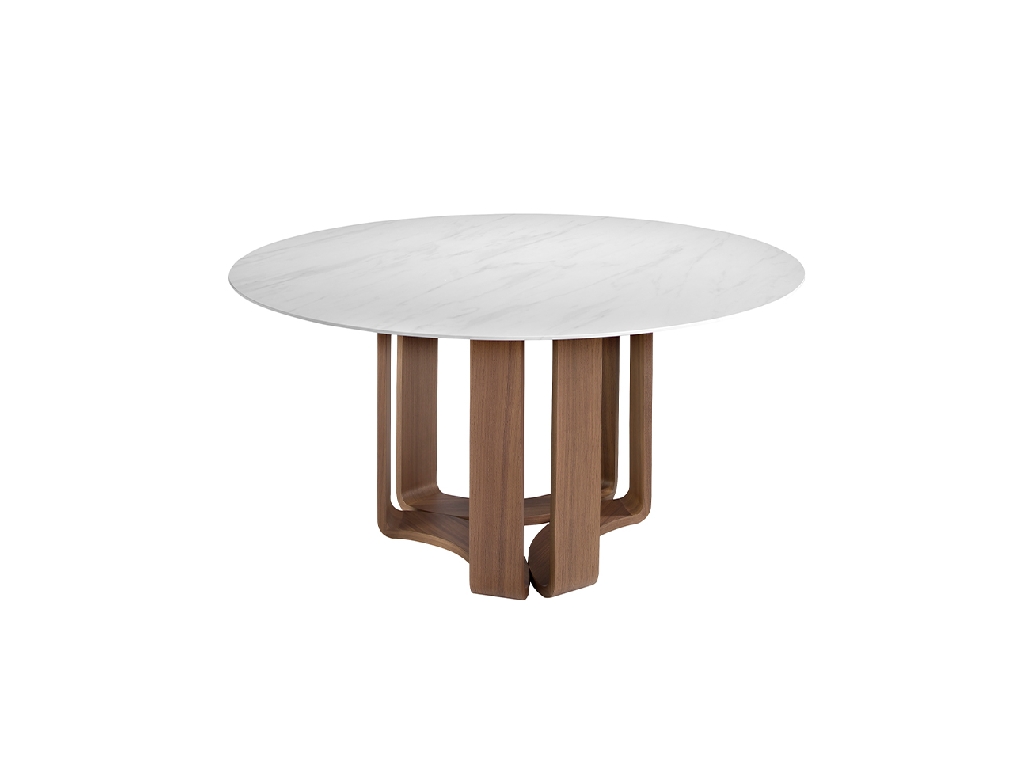 Round porcelain marble dining table