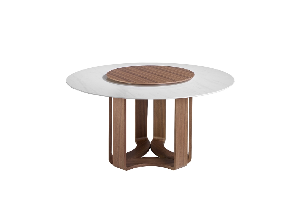 Round porcelain marble dining table