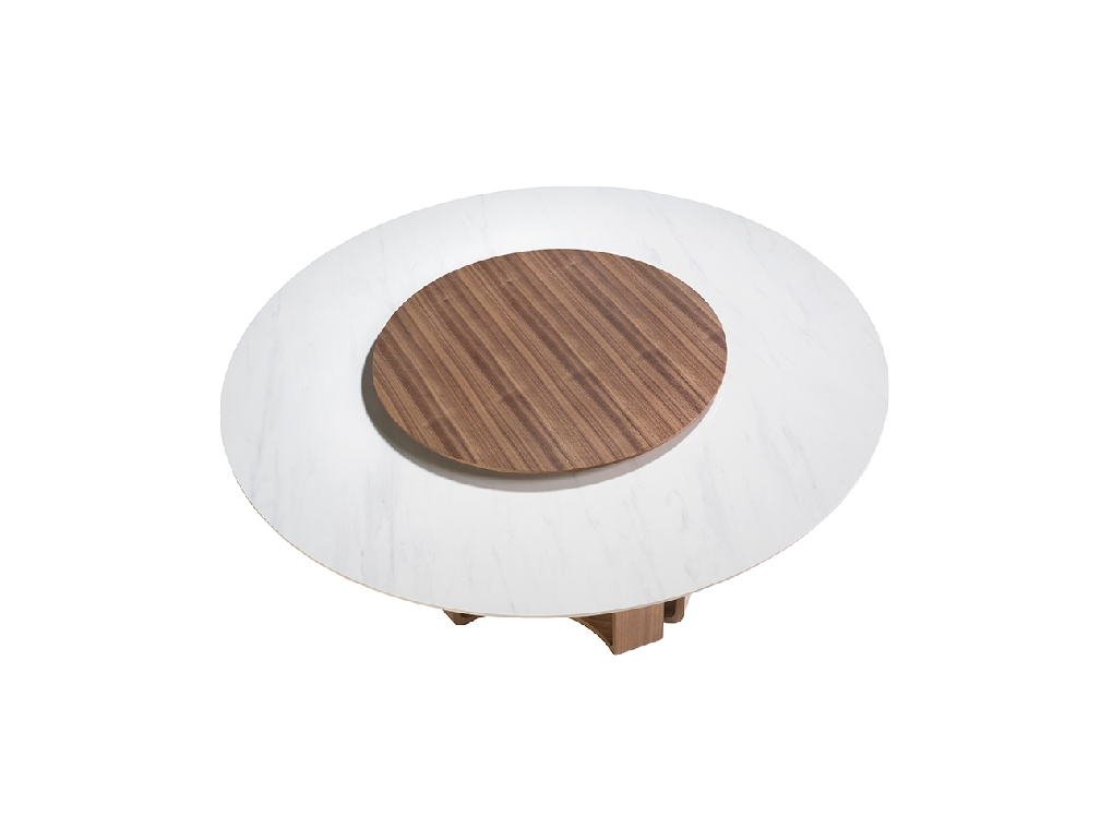 Обеденный стол круглый фарфоровый мрамор