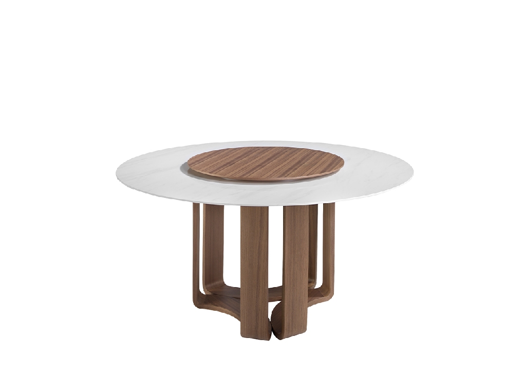 Round porcelain marble dining table