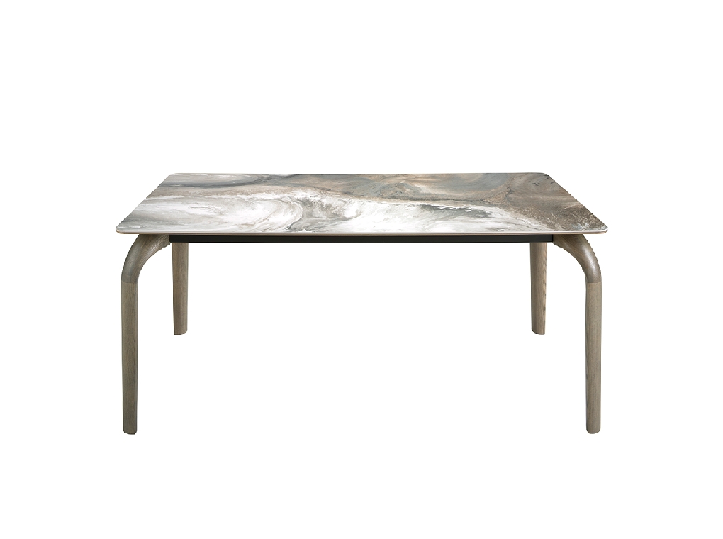 Rectangular porcelain marble dining table