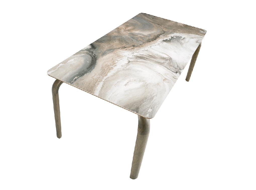 Rectangular porcelain marble dining table