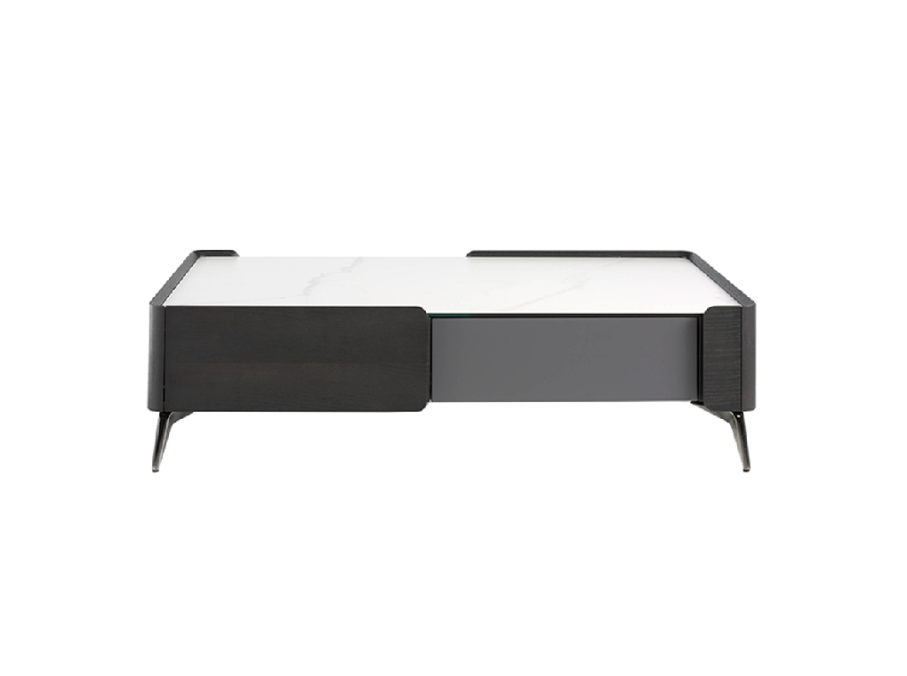 Wenge wood coffee table and porcelain marble