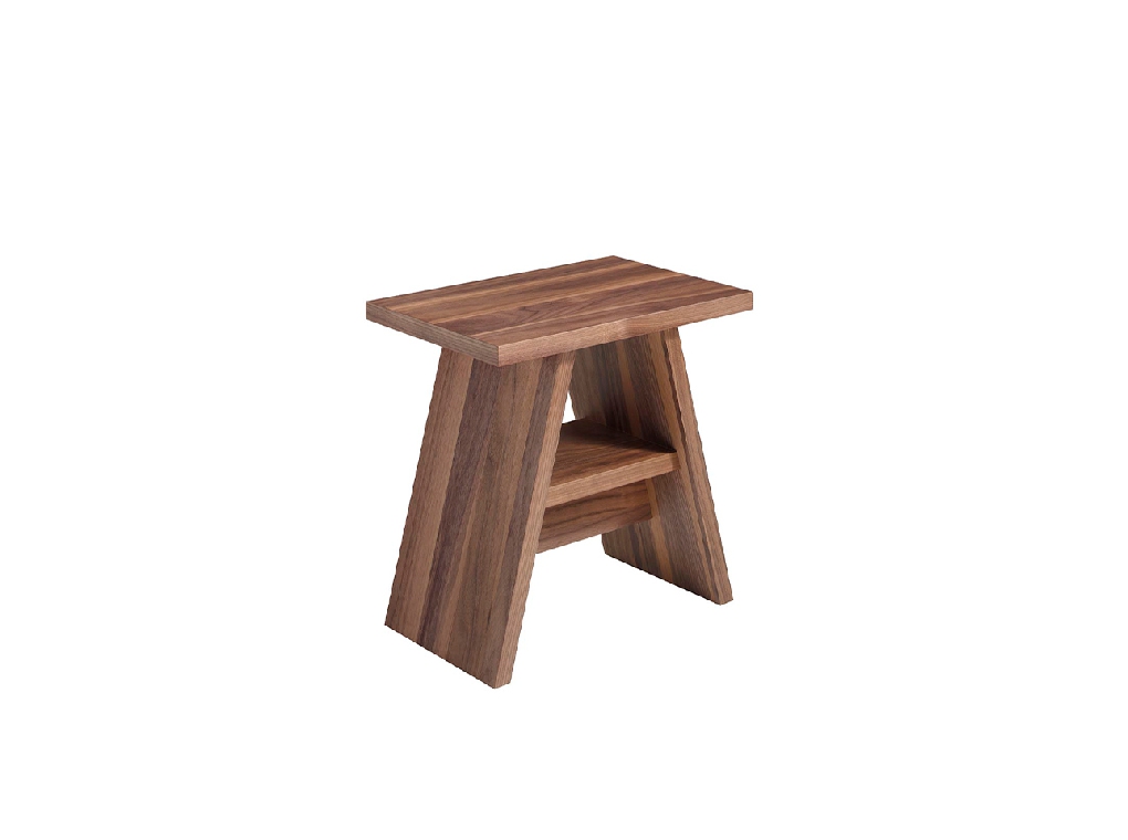 Corner table made in walnut wood