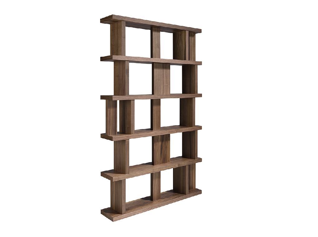 Walnut colored wooden shelf