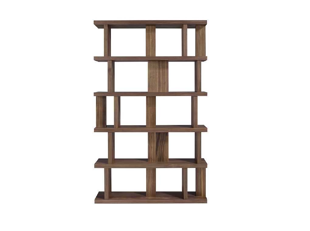 Walnut colored wooden shelf