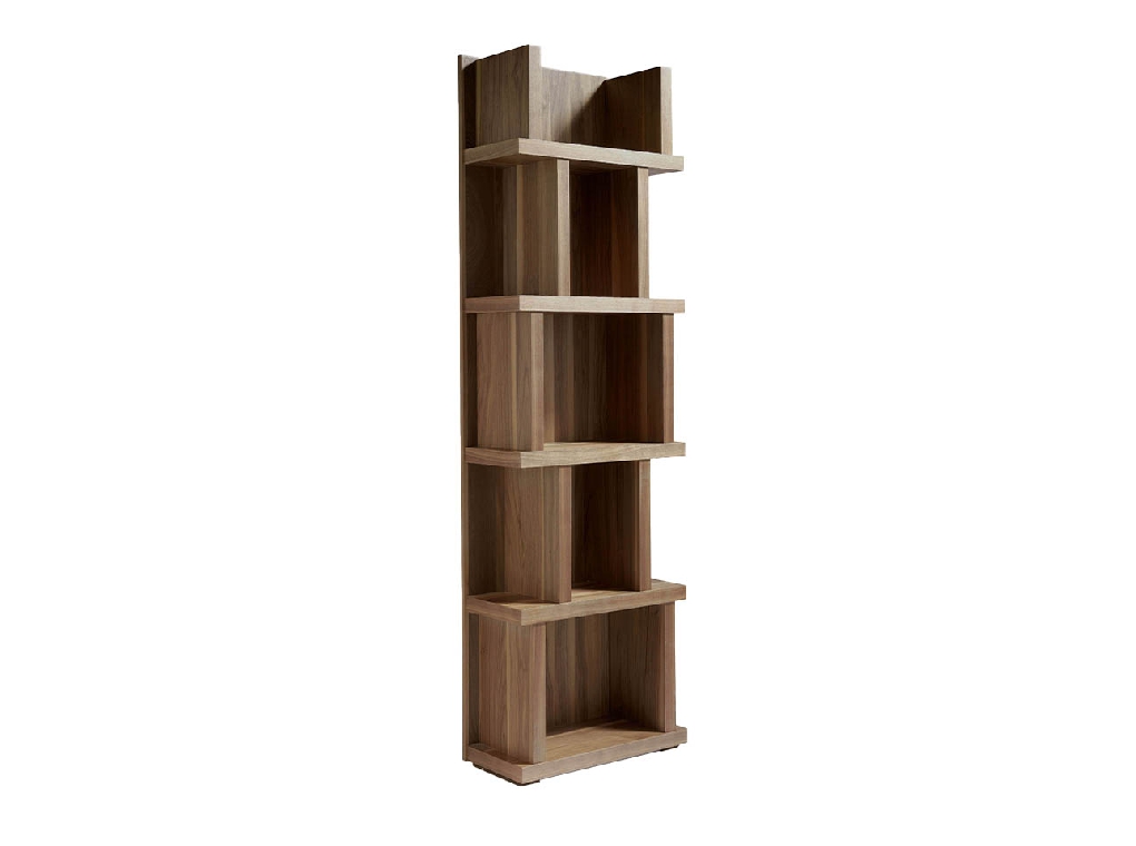 Walnut colored wooden shelf