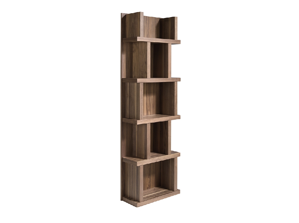 Walnut colored wooden shelf