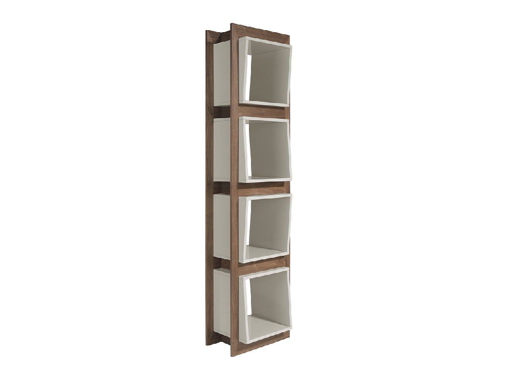 Walnut wood shelf and Pearl Gray cube