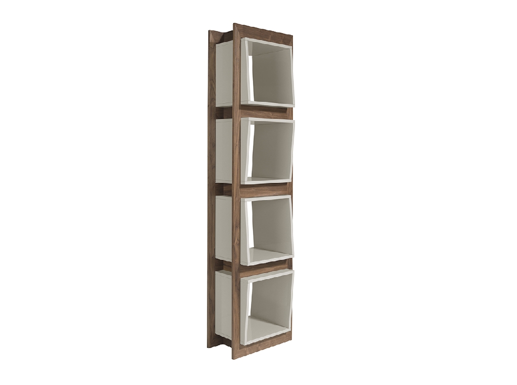 Walnut wood shelf and Pearl Gray cube