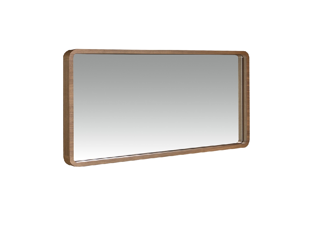 Walnut wood frame rectangular mirror