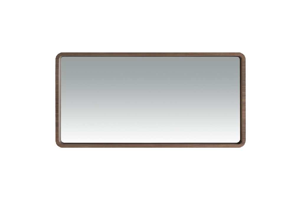 Walnut wood frame rectangular mirror