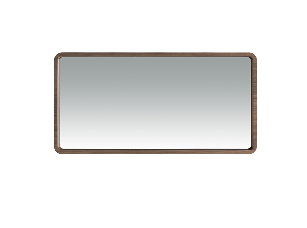 Walnut wood frame rectangular mirror