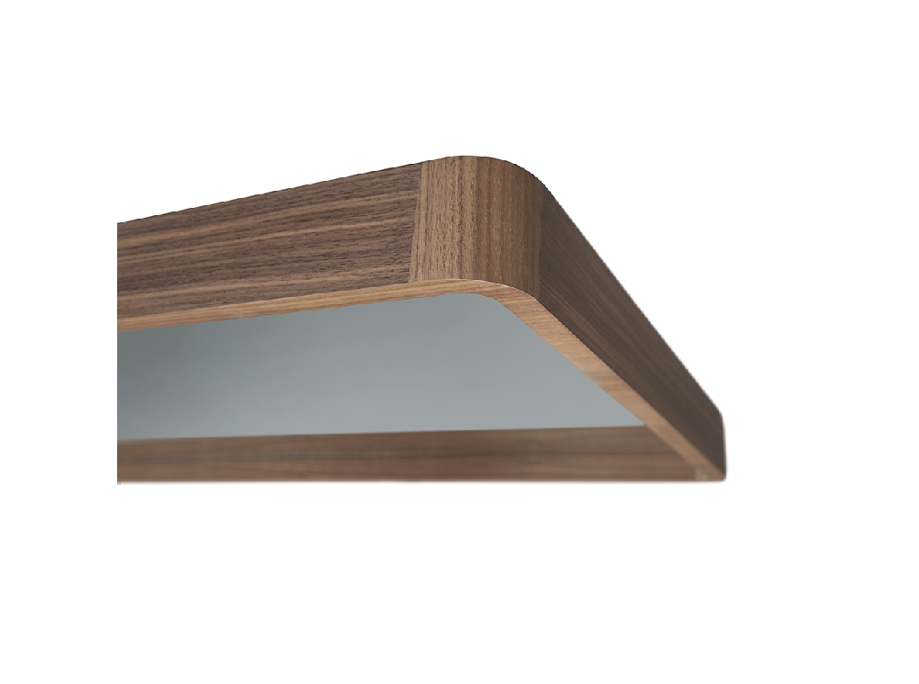 Specchio rettangolare con cornice in legno di noce