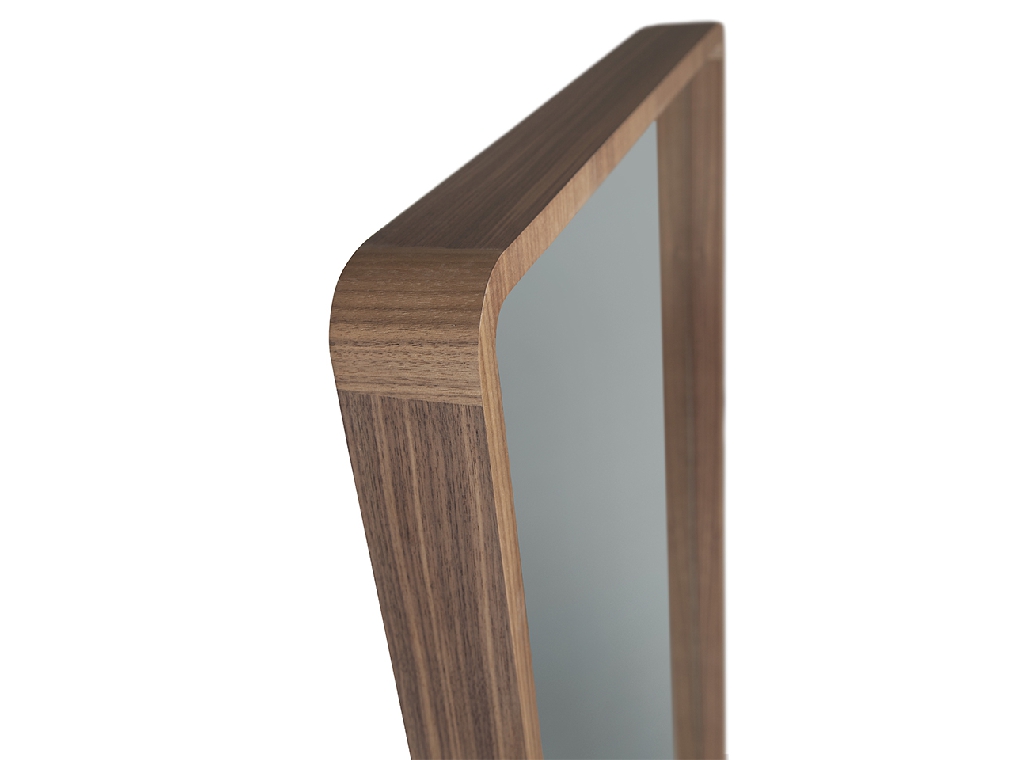 Walnut wood frame standing mirror