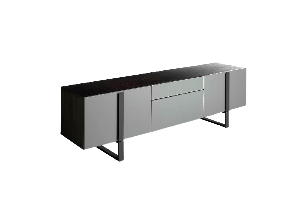 Tinto Gray wooden TV cabinet and dark gray steel Tinto Gray wooden TV cabinet and dark gray steel