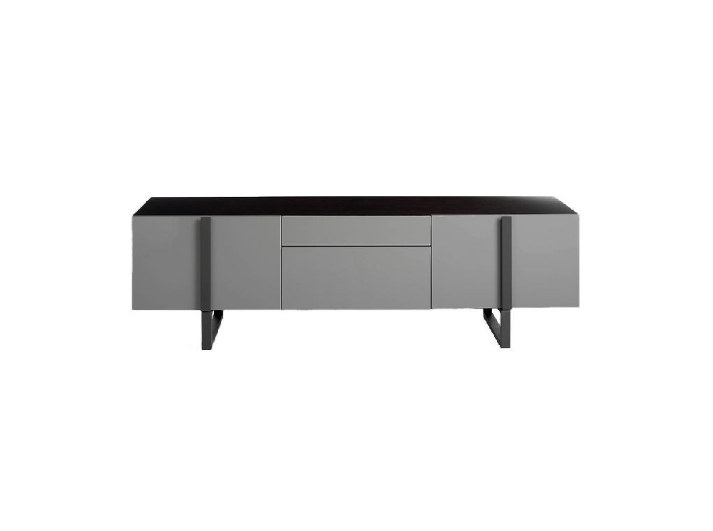 Tinto Gray wooden TV cabinet and dark gray steel