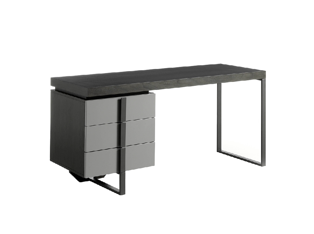 Office desk with lacquered DM side drawer Office desk with lacquered DM side drawer