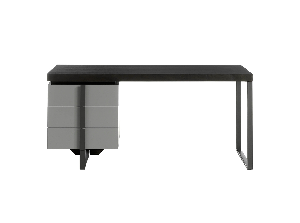 Office desk with lacquered DM side drawer Office desk with lacquered DM side drawer