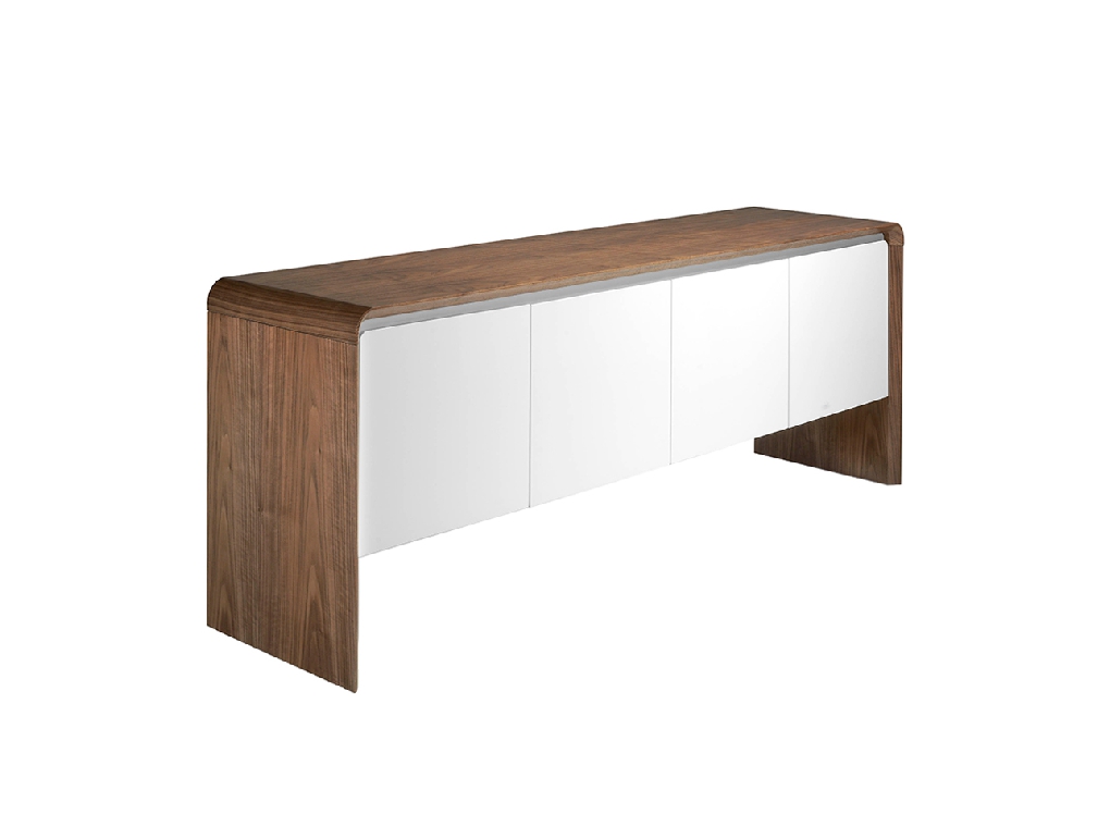 Walnut wood sideboard and White doors Walnut wood sideboard and White doors