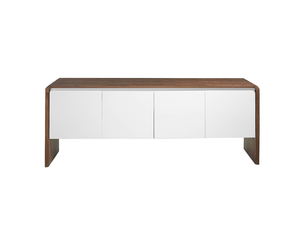 Walnut wood sideboard and White doors Walnut wood sideboard and White doors