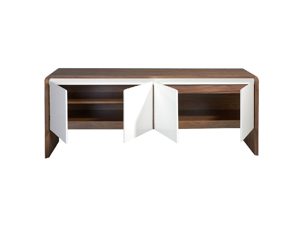 Walnut wood sideboard and White doors Walnut wood sideboard and White doors